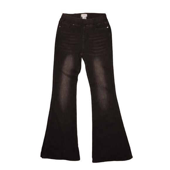 MUDPIE NEW $57 Sicily Flare Leg Pull-On Jeans Stretch Denim Black Small - Picture 1 of 3
